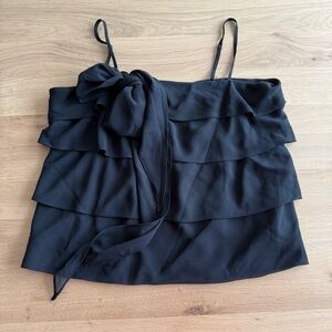 Vince Camuto Black Layered Camisole with Bow